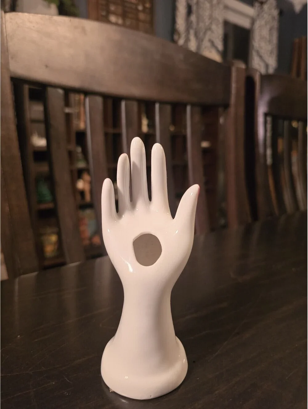 Small White Hand Ring Holder Bud Vase Propagations Plants Jewelry Holder
